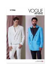 1946V VOGUE MALE LOOSE UNLINED PANEL JACKET PATTERN 40-46 NEW